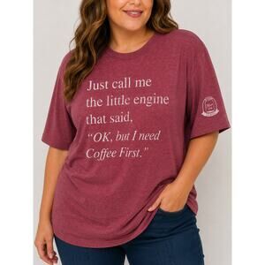 Mason Jar Label Coffee First Graphic Tee 2XL Heather Red Unisex Shirt